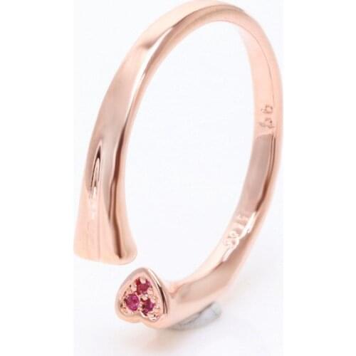 Bewill Authentic 925 Sterling Silver Open heart ring For Women Original Jewelry