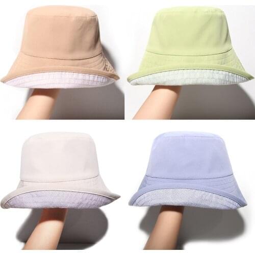 Fashion men and women printed canvas double-sided outdoor bucket hat sun hat new style female wild sun hat popular new style