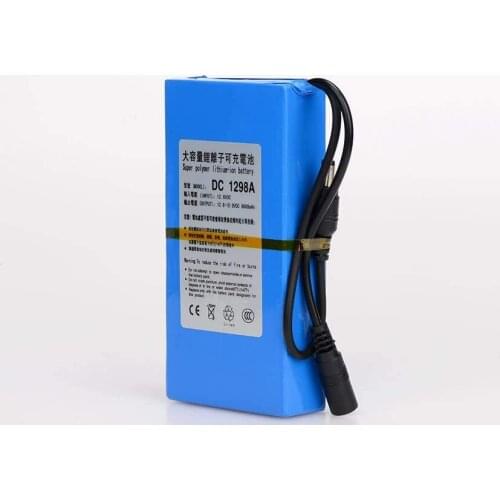 Jayzod DC 12V 2A (24W) 9800mAh Super Rechargeable Protable Li-ion Lithium Battery DC1298A (Blue)