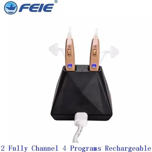 MY-201s Rechargeable Ear Hearing Aid Double Headphone Amplifier 2 channel digital Hearing Aids Ear behind the ear for deaf elde