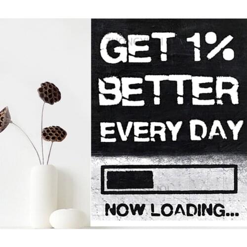 Get 1% Better Every Day Inspirational Canvas Painting Motivational Quote Posters Prints Cuadros Wall Art Picture Home Decor