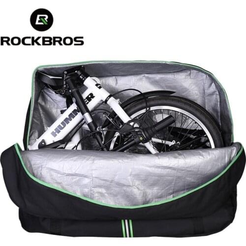 ROCKBROS 1big+1small Folding Bike Carrier Bag MTB Road Bicycle Carry Bag With Storage Bag Easy Carry Anti-dust Bicycle Pannier