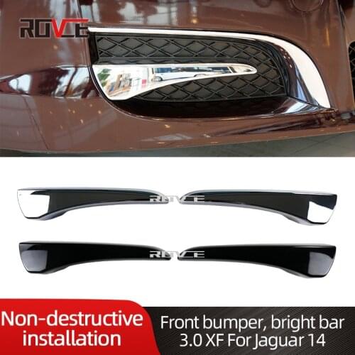 ROVCE Car Front Bumper Fog Lamp Bezel Molding Trim For Jaguar 3.0 XF 2014 C2Z16213 C2Z16217 C2Z20499 C2Z20503