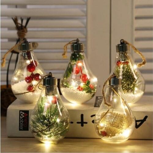 LED Transparent Christmas Ornament Christmas Tree Decoration Pendant Bulb Ball Christmas Lighting Decoration Xmas Led Bulb