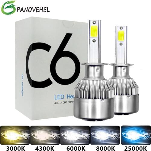 2Pcs Led Headlight Hulbs H7 LED H1 H3 Car Lights H4 880 H11 HB3 9005 9006 H13 3000k 6000K 72W 12V C6 8000LM Auto Headlamps
