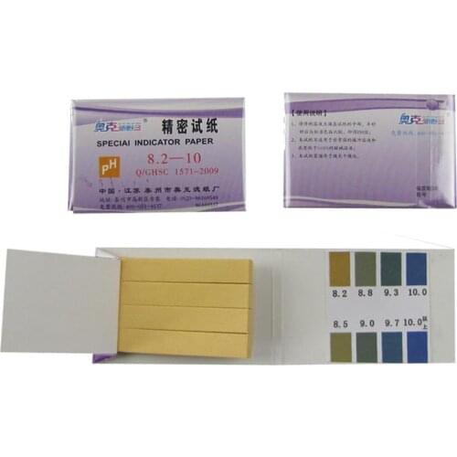 Precision PH Indicator,PH 8.2-10 Test Indicator Paper Litmus Strips,10 Bag/Lot