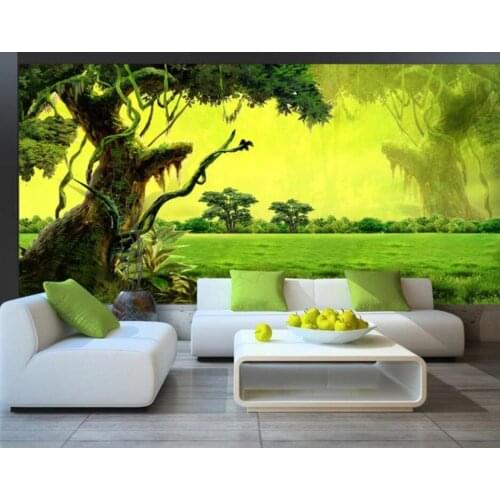 WDBH Custom photo 3d wallpaper Grassland big tree green landscape home decor living room 3d wall murals wallpaper for walls 3 d