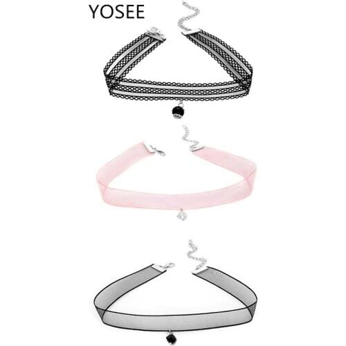 YOSEE 3PCS Punk Handmade Jewelry Retro Vintage Classic Ethnic Lace Necklace choker maxi necklace black lace bohemian