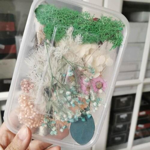 1-2 Boxes,Mixed Eternal Dried flower materials,rose hydrangea for DIY Wedding invitation gift Card Scented candle Decoration