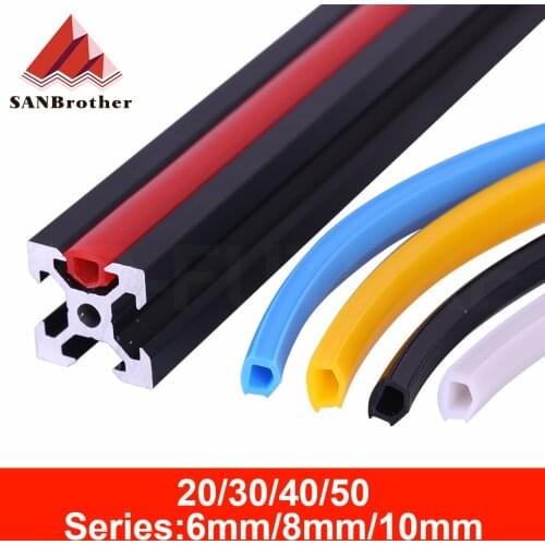 1meter 20/30/40/50 series 6mm/8mm /10mm flat seal for 2020 aluminum profile soft Slot Cover/ Panel Holder C-Beam machine