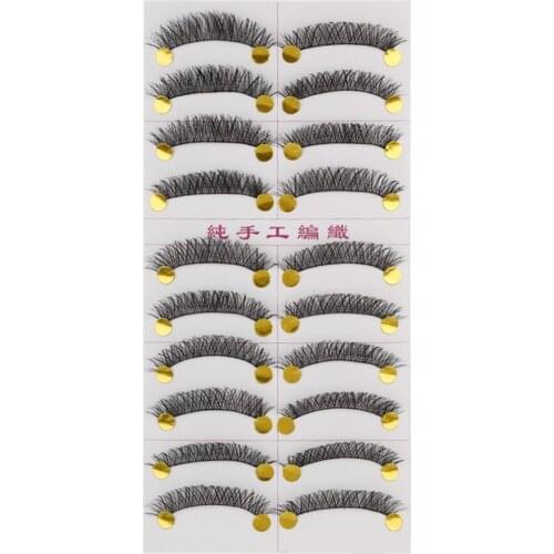10 Pairs Handmade False Eyelash Janpanese Style Pure Manual Long Thick Messy Popular Beauty Tool