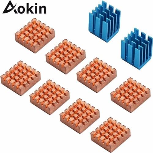 10pcs/set Cooling Copper Heatsink For Raspberry Pi For Vga Ram Cooling Heatsinks Cooler Aluminium Shim Pad Thermal Heat Sinks