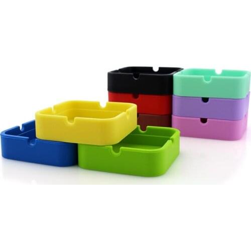 200pcs Square Silicone Ashtrays Eco-Friendly Pocket Shatterproof Cigar Astray Rubber Silicone Ashtray