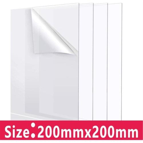 200x200mm Transparent Plexiglass Plate Acrylic Sheet Methacrylate Plastic Glass Metraquilato Plexi Perspex Board Clear Stand