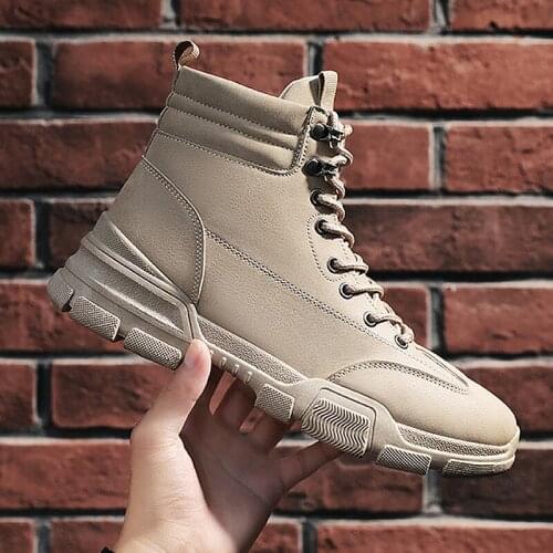 2020 Autumn New Mens Boots Retro High-top Male Casual Tooling Boots Youth Motorcycle Boots Army Work Shoes For Men Non Slip