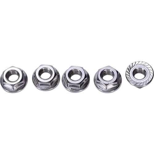 25 Pcs 304 Stainless Steel Serrated Flange Metric Hex Lock Nuts M6