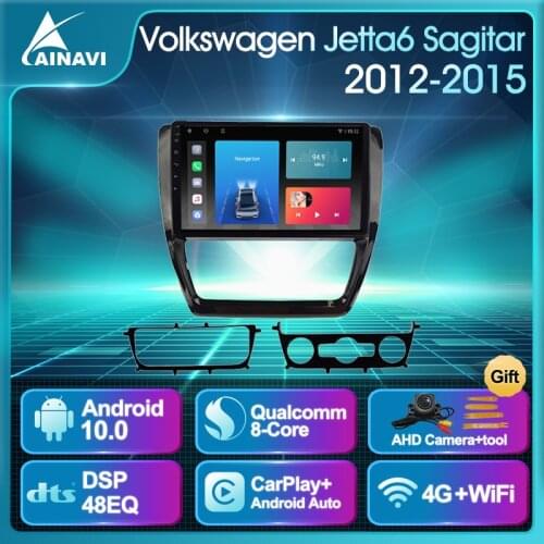 Car Radio Android 10.0 QLED For Volkswagen VW Sagitar 2012-2015 Jetta 6 2011-2018 Auto Stereo Multimedia Navigation GPS NO 2DIN
