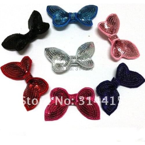 2.8inch Cute Sequin Butterfly Bows Baby Girls Sequin Hair Bows for Clips Headbands Clothing 80pcs/lot