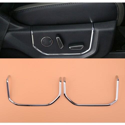 Beler 2pcs Chrome Seat Adjustment Button Frame Cover Trim Fit for Ford F150 F-150 2015 2016 2017 2018 2019