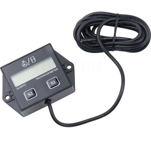 Newest Digital Engine Tach Hour Meter Tachometer Gauge Inductive For Motorcycle Motor Boat Car Bike Motocross Stroke Engine