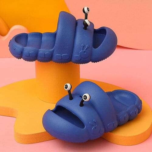 Childrens Slippers Non-slip Soft Bottom Cute Cartoon Caterpillar Anti-collision Baby Sandals And Slippers