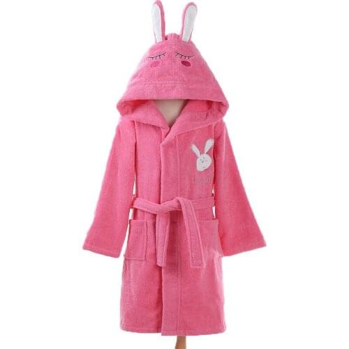 Child Hooded Children Toweling Terry Cotton Cartoon Bathrobe Boys Roupao Kids Winter Bath Robe Little Girls Dressing Gown B141