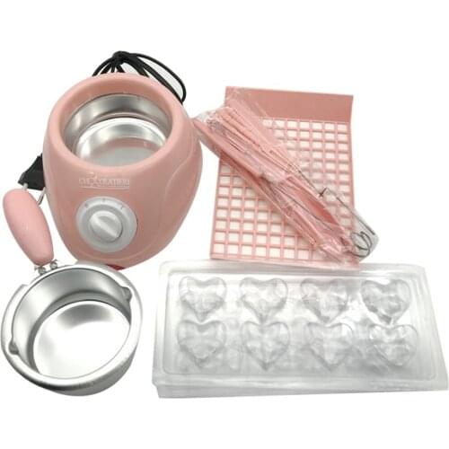 220V Electric Heating Candy Chocolate Melting Pot Chocolate Fountain DIY Kitchen Tool with Heart-shape Mold for Soap Making