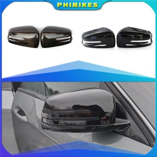 ForMercedes Benz A C CLA GLA GLK Class W176 W204 W117 X156 X204 Carbon Fiber ABS Chrome Side Door Rearview Mirror Cap Cover Trim