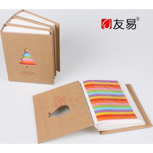 Photo albums 100 7-inch inset photo albums, childrens growth album, cartoon kraft paper photo album baby memory book