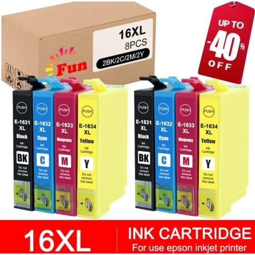 FUN printing for Epson 16XL T1631 T1621 ink cartridge for WF 2650 WF-2630 WF-2660 WF-2010 WF-2750 WF-2760 XP-320 XP-420 XP-424