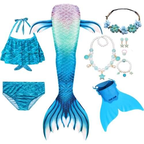 Little Mermaid Tails Kids Bating Suit Mermaid Party Cosplay Fantasy Beach Bikini Girls Swimwear Summer Beach