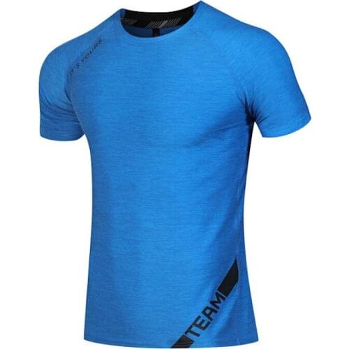 JS90071 Round Neck Letter Print Gym Shirt Quick-dry Sports Mens T Shirts Short Sleeve Running Shirt Men Fitness Joggings