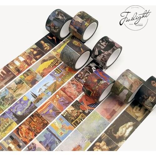 Retro Twilight Tape Decoration Oil Painting Van Gogh/Monet/Picasso/Da Vinci Multiple styles