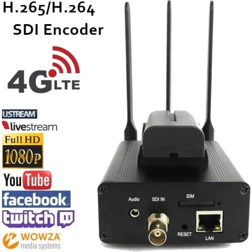 H.265 HEVC H.264 AVC 4G LTE SDI Video Encoder for Live Broadcast Support RTMP To Streaming Server Facebook Wowza Vmix Youtube