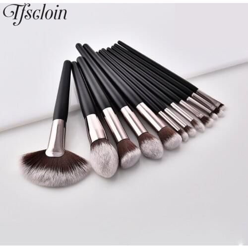 Beauty 12pcs Makeup Brushes Set High Quality Foundation Powder Highlighter Contour Eyeshadow Blush Brushes Cosmetic maquiagem