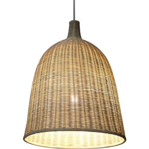 Creative bamboo chandelier restaurant tea room outdoor hand-woven rattan lighting Chinese rattan lampshade