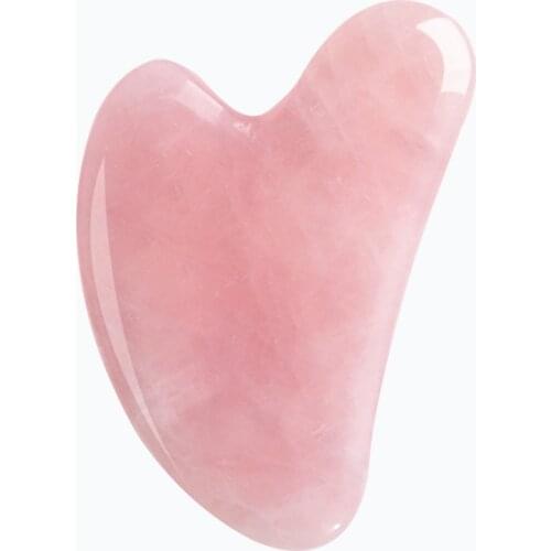 Massage Natural Rose Quartz Crystal Stone China Traditional Health Care Gua Sha Acupuncture Scraper Massage Tool