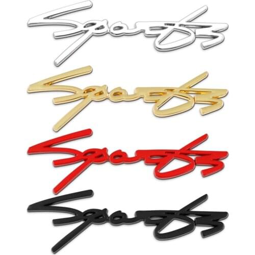 Metal 3D sticker Chrome Silver/Black gold red Auto Car Trunk Racing SPORT Word Letter Logo Emblem Badge Decal Sticker