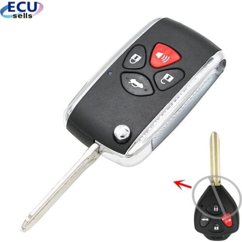 4 Buttons Modified Flip Remote Car Key shell Fob Case For Toyota Camry Avalon Corolla Matrix TOY43 Blade