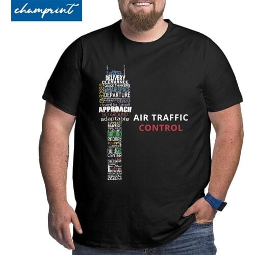 Mens Air Traffic Controller T Shirt Pilot Airplane Aviation Plane Fighter Clothes Big Tall Tees Plus Size 4XL 5XL 6XL T-Shirt