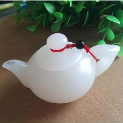 Natural jade A Hand-Carved jade kettle jade pot white jade gift jadeite jade necklace pendants jewelry women men jade