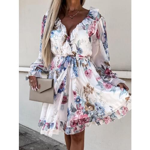 Spring Summer Elegant Lady Dress Sexy Retro Square Collar Lantern Sleeve Party Dress Women Casual Ruffle Cotton Hemp Loose Dress