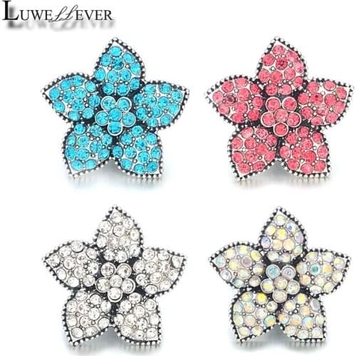 New Component w467 Crystal 18mm Metal Snap Button For Bracelet Necklace Interchangeable Jewelry Women Accessorie Findings