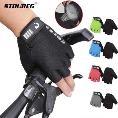 Anti-slip Breathable Half Finger Cycling Gloves,Anti-sweat Weightlifting Gloves,Shockproof Men Women Sport Fitness Bike Gloves