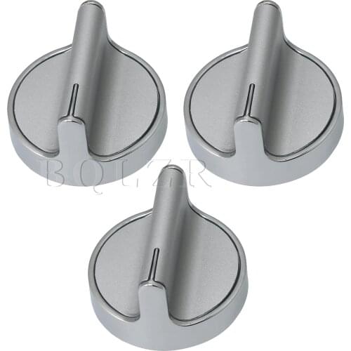 BQLZR 3pcs Oven Control Knobs for WCG97US0DS00 WCG97US6DS00 4.85x4.4cm Siver