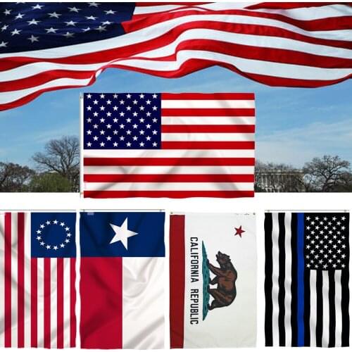 American flag series US Polyester Flag Vivid Color and UV Fade Resistant Canvas Header USA Flags