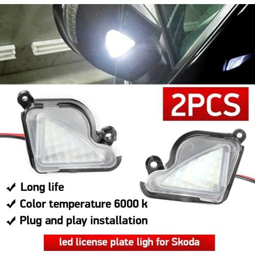 Canbus Error Free LED Under Mirror Light Puddle Lamp For Skoda Octavia 3 5E 2012-2020 Octavia 2 1Z 2004-2013 Superb 2 2008-2020