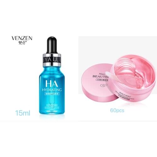 Facial Care Care Set Cherry Blossom Essence Moisturizing Collagen Eye Patches & Face Serum & Facial Mask Beauty Makeup Set