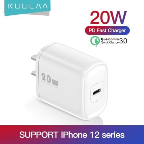 KUULAA 20W Fast Charging Mobile Phone Charger PD USB Fast Charge Travel Chargers Wall Charging Mobile Phone Accessories