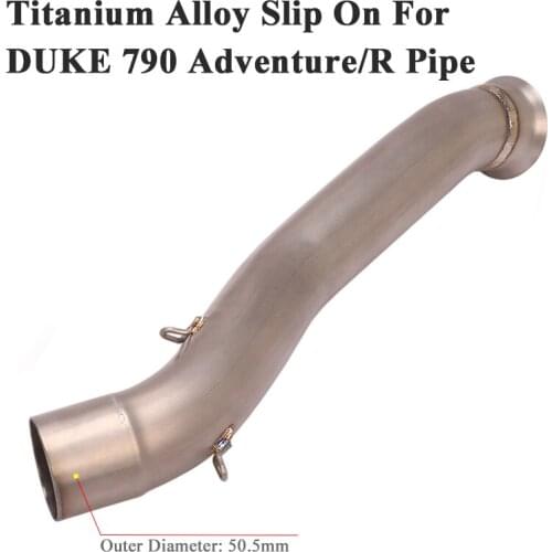 Slip On For DUKE 790 Adventure R Rally 2019 20 Motorcycle Exhaust Escape Titanium Alloy Middle Link Pipe Connection 51mm Muffler